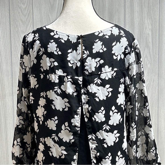 New Directions Floral Print Blouse Size Large - Picture 5 of 12